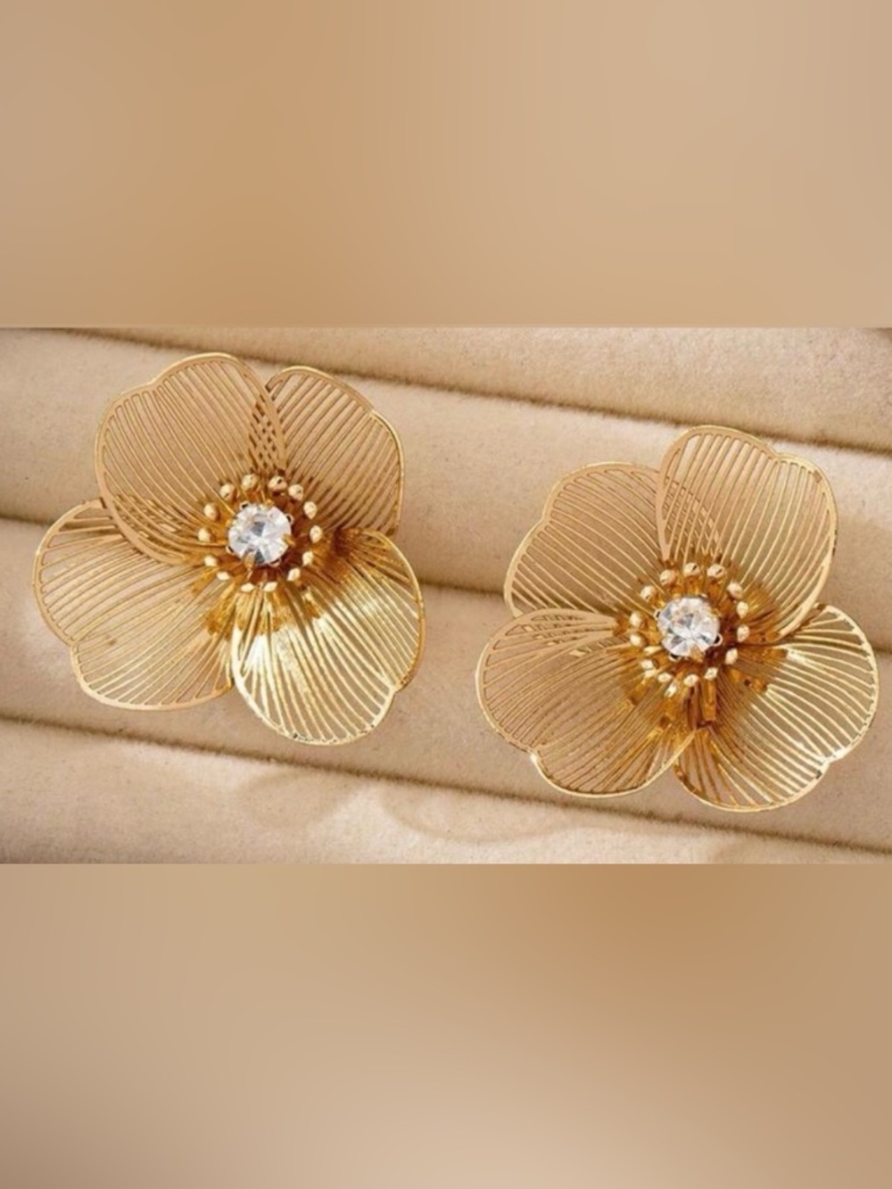 Floral Crystal Stud Earrings